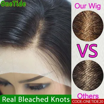 Права перука с избелени възли 13x4 дантелени предни перуки за жени от човешки коси цвят на бразилския Реми Коси, прозрачен перука, завързана отпред