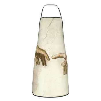 Създаването на Адам на Микеланджело Престилка унисекс Противообрастающий кухненски лигавник от полиестер с Кухненски плот за готвене