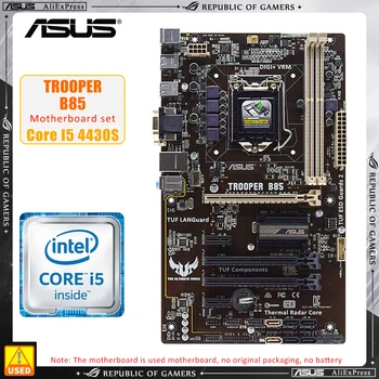 Дънна платка ASUS TROOPER B85 + I5 4430S с процесор в LGA 1150 2 × 16 GB DDR3 Intel B85 PCI-E 3.0 4 × SATA III USB3.0 VGA ATX