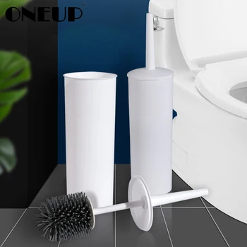 Силиконова четка за почистване на баня ONEUP TPR, Аксесоари за почистване с дълга дръжка, мека щетинная глава, Четка за тоалетната чиния, Аксесоари за баня