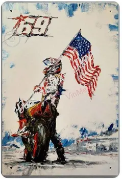 Ники Hayden Ретро Метална Лидице Табела, Плакат Стенен декор Изкуство Изтъркан луксозен подарък, Подходящ 12x8 инча