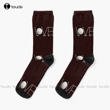 Нов класически дизайн Love Golf С подарочными чорапи за стикове за голф, Спортни чорапи, Персонални Чорапи за възрастни Унисекс по поръчка, Популярни подаръци