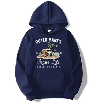 Outer Banks Hoody с качулка Harajuku Реколта на 90-те Obx Пуловери Hoody хип-хоп Поуг Life с качулка, Унисекс палто Outerbanks