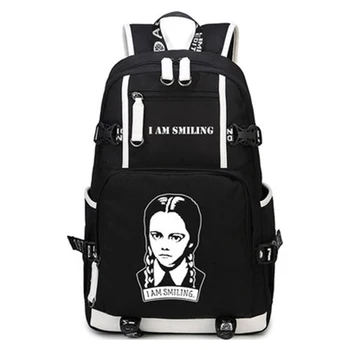 Wednesday Addams Cosplay раница Училищна чанта с 3D принтом Училищна чанта-месинджър Раница