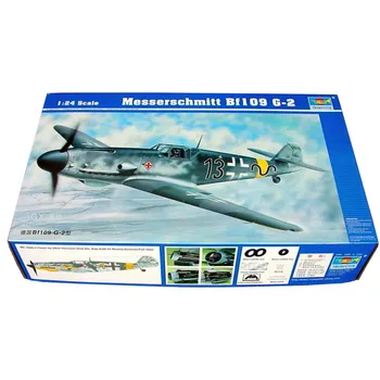 Тромпетист 1/24 02406 Немски Изтребител Messerschmitt Bf109 G2 Военна Сглобяване На Самолета Ръчно Изработени Пластмасов Модел На Строителен Комплект