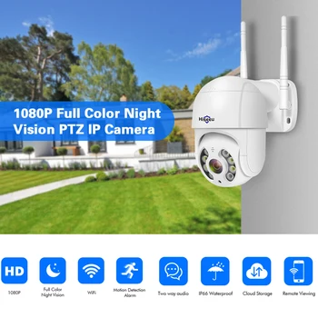 Hiseeu Външна Безжична Камера AI Human Detection 3 MP WiF За Вътрешно Домашно Наблюдение на 360 градуса HD Водоустойчива Камера За Защита на Сигурността на