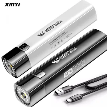 Супер Ярки led Фенерче с USB Батерия 18650, Led Фенерче за нощно Каране, Къмпинг, Лов и Вътрешна Светкавица