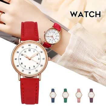 Дамски кварцови часовници, автоматични часовници с кожена каишка на Модерни ежедневни часовници Ръчни часовници за жени Женски NOV99