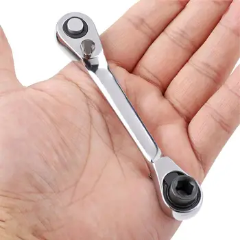 Мини 1/4-инчов двустранен быстроразъемный ключ с механизма на палеца, има течаща отвертка малко инструмент Съдържа 1 х гаечен ключ с храповой дръжка