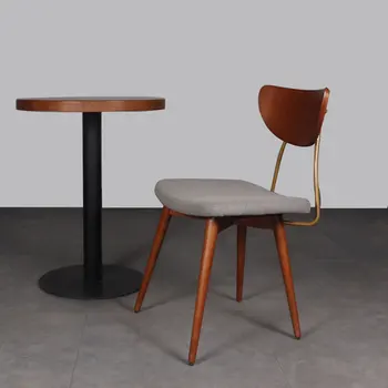 Индустриални настилки стол за почивка, обяд дърво, офис столове са в скандинавски стил, метални столове с облегалка, Бар столове, Мебели за зала, Мебели за хола, WXH35XP