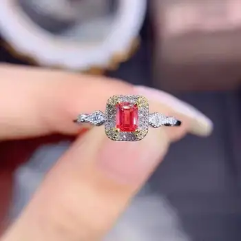 Елегантни квадратни пръстени за жени сребрист цвят, сватбени декорации за годеж, червен кубичен цирконий, камък, елегантен пръстен, аксесоари