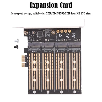 Адаптер, PCIE за Майнинга M2 PCI Express X1 3,0 4 Порта B Key M. 2 NGFF SATA SSD Адаптер M. 2 Адаптер за Карта за Разширяване на Странично За Майнинга
