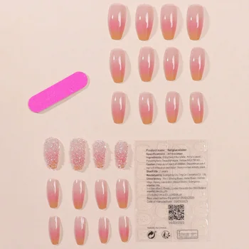 Розови режийни ноктите, украсени с пайети, в екологично Чист материал ABS-смола, пирони, за да създадете собствен нийл-арт в домашни условия