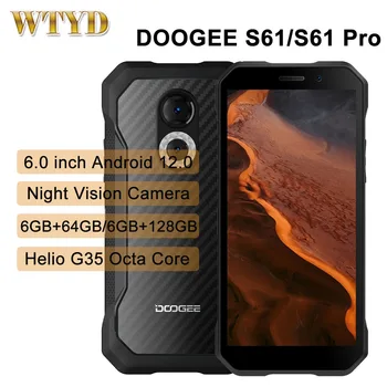 DOOGEE S61 Здрав Телефон 6 GB 64 GB DOOGEE S61 Pro 6 GB 128 GB Камера за Нощно Виждане IP68 6.0 