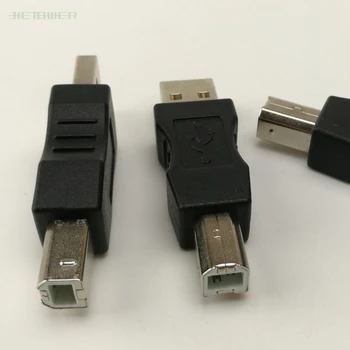 500 броя USB 2.0 A-B-жак адаптер AF-BM конвертор, мини Преносим черен адаптер за PC, компютър, телефон, принтер,