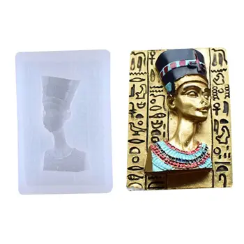 Египетският фараон Главата Портрет на Силиконовата форма на DIY Занаят Висящи Форми на UV Епоксидна смола Форма за празни приказки 62KE