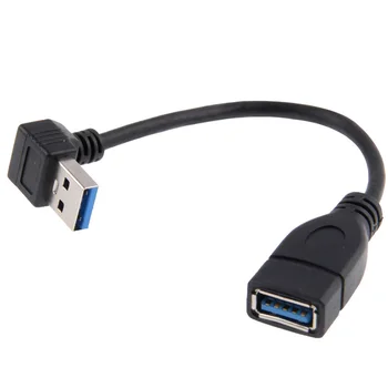 Кабел USB 3.0 Type-A от мъжете към USB 3.0 Type-A от жените Удлинительный кабел 20 см 5 Gbit/s 90 градуса