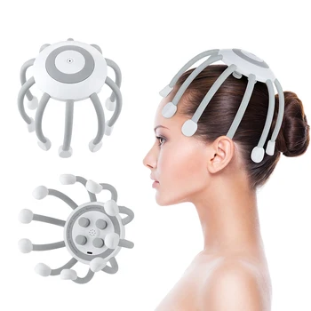 Електрически масажор за глава, функция за автоматично изключване на вибрации без помощта на ръцете за отпускане на кожата на главата, облекчаване на стреса, стимулиране на косата