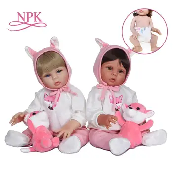 NPK 48 см, силикон за цялото тяло, два цвята на кожата, мека играчка за баня, водоустойчив кукла ръчен труд за новородените момичета