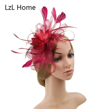 LZL Домашен прическа шнола за коса булката шапка за коса с перо и прическа на булката няколко цвята по желание на бельо прежди и аксесоари за коса за жени