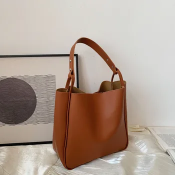 2023 Нова Дамска чанта, Модерен Брандираната чанта през рамо, Универсална Чанта за пазаруване и пътуване, по-Голямата Голям Модерен Кожена дамска чанта