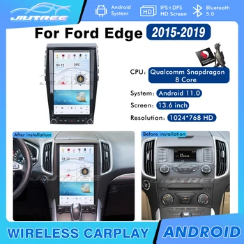 13,6 Инча 8 + 128 Грама За Ford Edge 2015-2019 2 Din Android 11,0 Автомобилен Мултимедиен Радиоплеер GPS Навигация Главното Устройство DSP Carplay