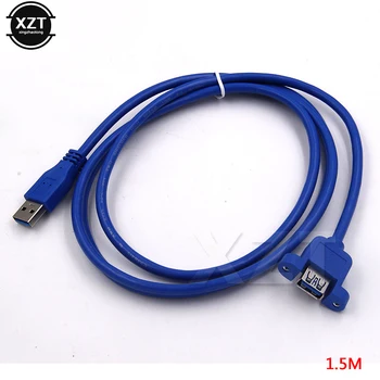 1БР Удлинительный кабел USB 3.0 с ключалка за закрепване на панел жак адаптер 0,3 М 1 М 1,5 М Прехвърляне на мъж към Жена