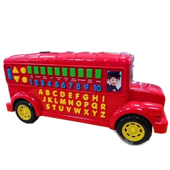 Най-продаваният детски модул за обучение червен играчка автобус, училищен автобус със звук