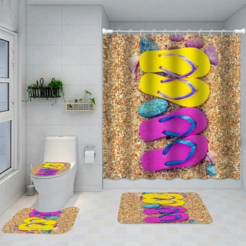 Водоустойчива душ завеса за душ с 12 куки, покривала за тоалетни чинии, подложки за баня, нескользящий мат, килими завеса за прозорци