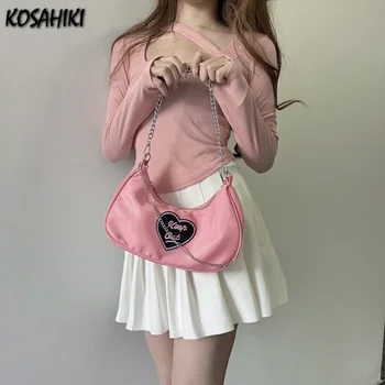 Корейски чанта през рамо, в стил мозайка с букви във формата на сърце, Субкултурата, пънк, сладко чанта за момичета, модни портмоне с цип, Дамски чанти
