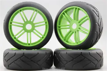 4шт 1/8 гуми за бъги (YL) на пътната гума 15% Увеличава нейлоновое колело (тъмно зелен) е подходящ за 1/8 гуми за Бъги GT XO-1 1/8 22038 +26001