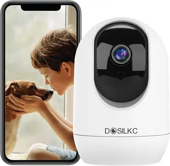 2K⁺ Вътрешна камера сигурността на Wi-Fi На 2,4 Ghz, помещение за домашни любимци със завъртане на 360 °, помещение за домашно сигурност с приложение за телефон