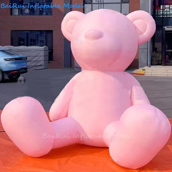 Огромна Надуваема Розово Мечка 3D Седнала Аниме-Талисман във формата на Животно, За Детски партита, Надуваем Подпори за деца