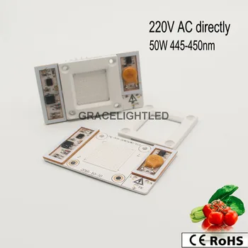 1бр ac 220 230 240 висока мощност 50 W led чип вграден драйвер Царски син 440-445нм led чип за прожектор