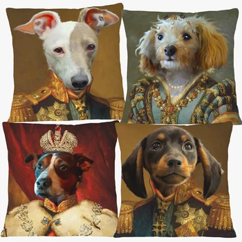 Европейската живопис Маслени Портрети на Кучета, Калъфки за Възглавници, Калъфка с Принтом Кралски Кучета