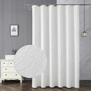 Мраморна пузырящаяся текстура, бели Завеси за душ, однотонная черно-синя модерна проста завеса от полиэстеровой кърпа за баня с куки