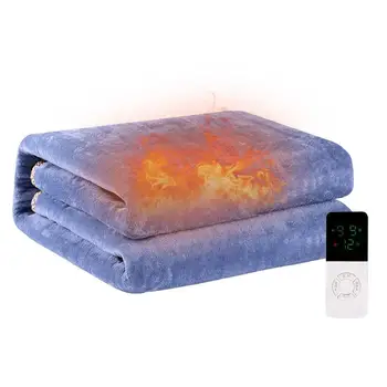 Комфортен електрически одеяла с функция за изключване, Защита от прегряване, 9 нива на нагряване, електрическо топло одеяло за дома и офиса
