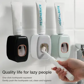 Автоматично опаковка на паста за зъби, Безконтактен стенни сокоизстисквачка за паста за зъби, лигав титуляр за паста за зъби без микроби за баня