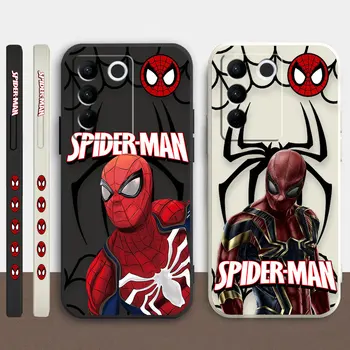 Калъф За VIVO S5 S6 S7 S9 S10 S15 S16 S16E T1 V15 V20 V23 PRO 5G Обикновен Течен Силиконов Калъф Marvel's Герой Spider-Man