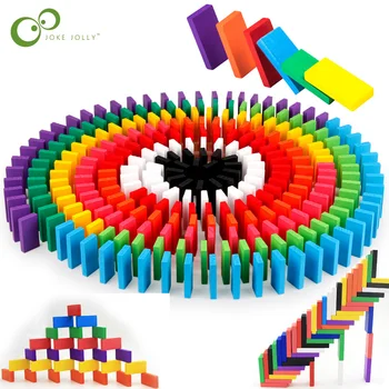 60 бр. разноцветни дървени домино, конструктори за ранно развитие на детски образователни играчки, Подаръци DDJ