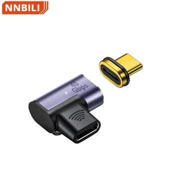 140 W USB4.0 40 gbps Thunderbolt3 Магнитен Type-C USB OTG C в USB-C Кабел за бързо зареждане с магнитен преобразувател 8K @ 60Hz, USB Type C Адаптер