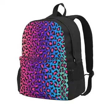 Раница Rainbow Cheetah За Студентски Училищна Лаптоп, Чанта С Цветно Изображение, Гепарди, Сладък Пастелно Леопард