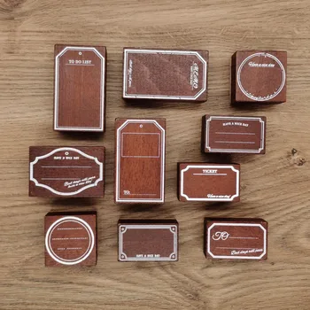 Реколта рамка Ретро етикет Колекция от английски на етикети Дървени гумени печати за 