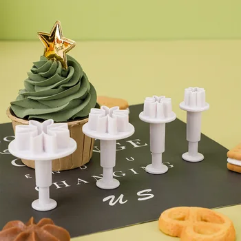 4шт Цвете Сливи Буталото Форма За празни приказки САМ Shapping Кътър Инструменти За Декор на Тортата Коледни Аксесоари За Декорация Шоколад Джаджи