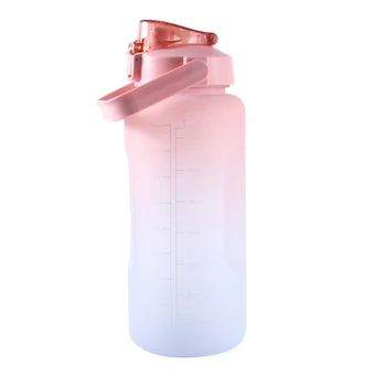 Спортна чаша за вода с вместимост 2 л, домакински чаша за вода с соломинкой И дръжка с марка време