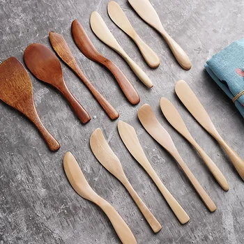 Дървена капачка за сандвичи, масло, нож, нож за мармалад, Дървена посуда с дебела дръжка, висококачествен нож за рязане на сирене в стила на ножа
