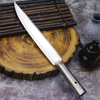 Вграден кухненски нож за рязане от хромирана стомана, универсален нож за нарязване на месо, плодове, сашими от дини, пъпеши, ножът на главния готвач