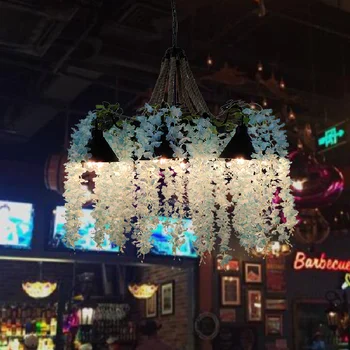 Креативен тематичен бар, окачена лампа за растенията, Музикален пъб в индустриален стил, Декоративно осветление, Банкетна зала, ресторант, Кафе, полилей