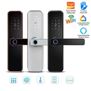 Интелигентна система за заключване на вратите на Hristo WIFI, водоустойчив Заключване с пръстови отпечатъци, биометрични парола за пръстови отпечатъци, TTlock, приложението за дистанционно отключване на електронното заключване