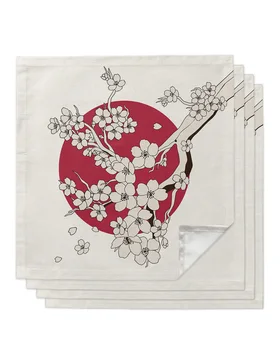Японски Комплект супени салфетки Sakura Sun в съвременен и ретро стил, носна кърпа, кърпа, салфетки, плат за сватбеното парти, банкет